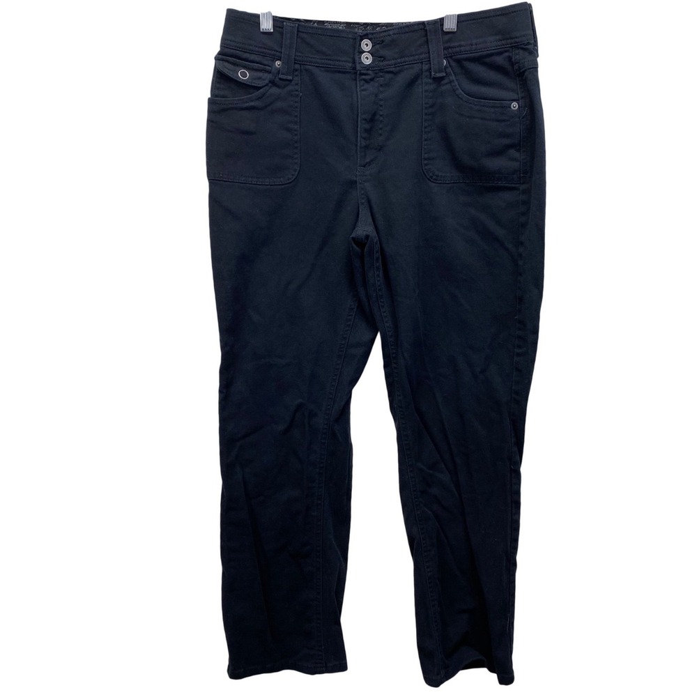 Riders by Lee Straight Leg PantsWomens 14 Black Comfort No-Gap Stretch Jeans